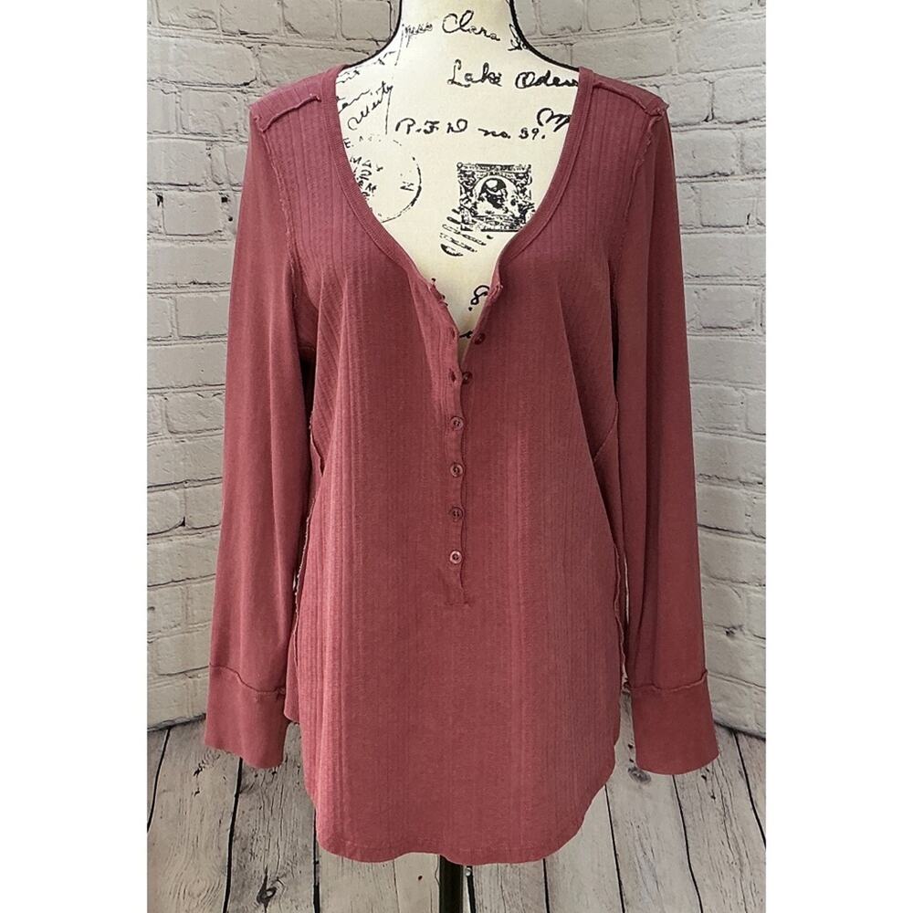 Torrid Women’s Pointelle Henley Long Sleeve Top (Size 1)